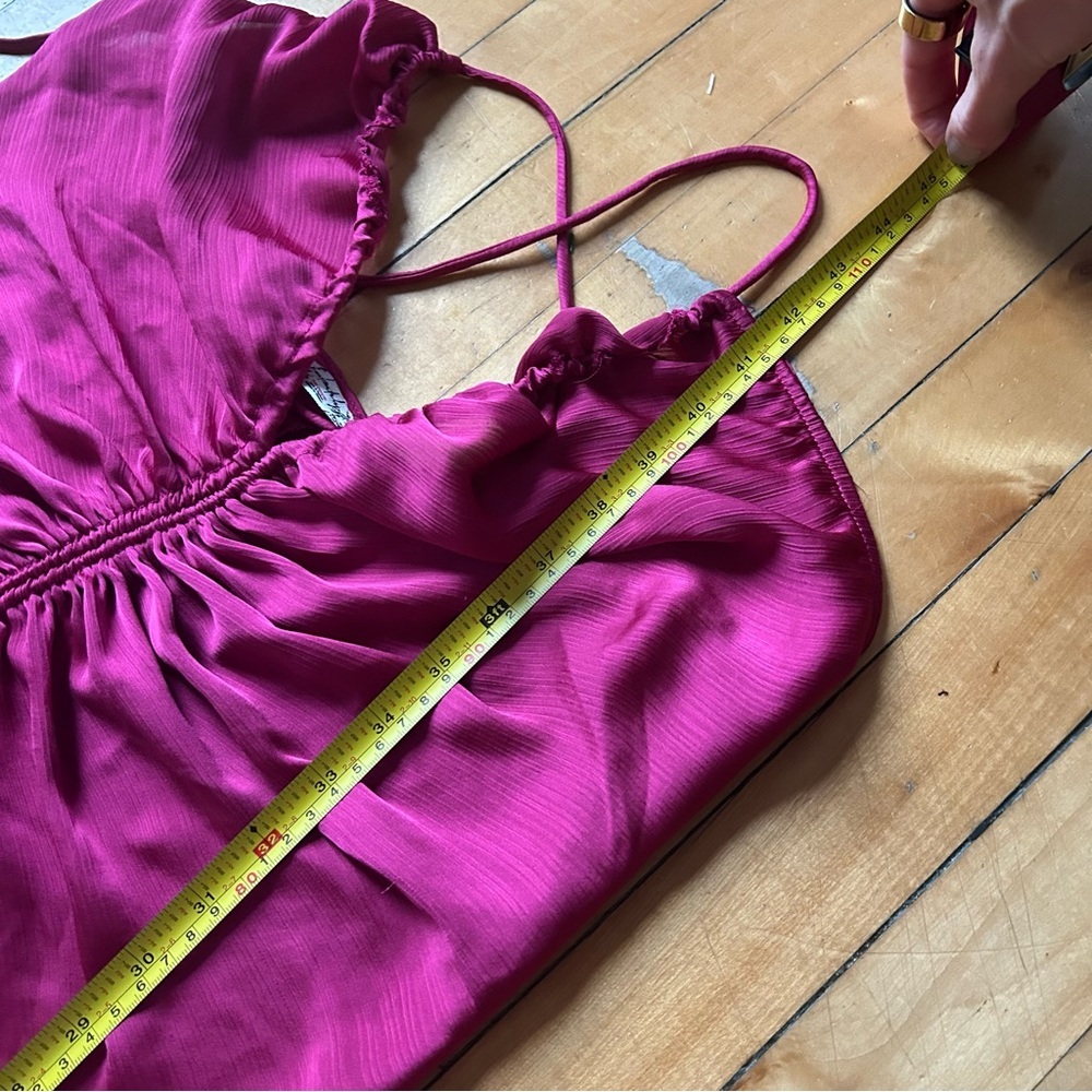 Intimately Free People Sz XL Nothing Better Pink Raspberry Midi Satin Slip Dress - Picture 13 of 16